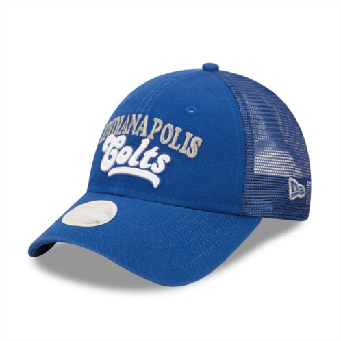 Womens New Era Royal Indianapolis Colts Team Trucker 9FORTY Snapback Hat