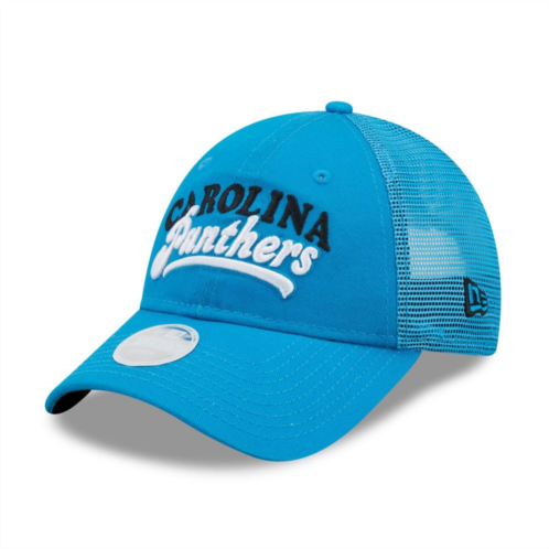 Womens New Era Blue Carolina Panthers Team Trucker 9FORTY Snapback Hat
