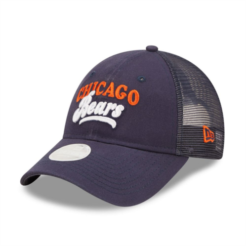 Womens New Era Navy Chicago Bears Team Trucker 9FORTY Snapback Hat
