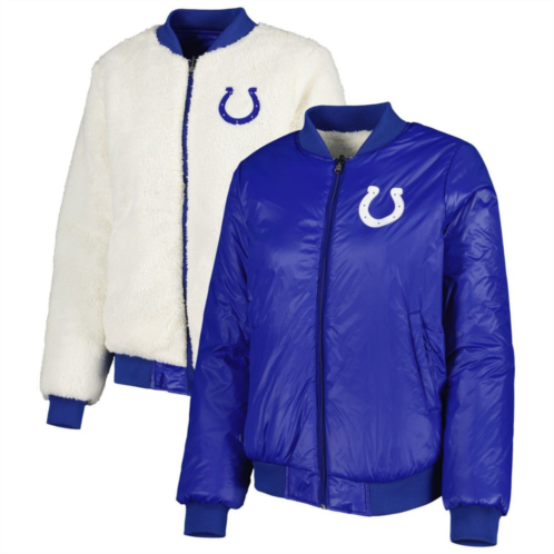 Womens G-III 4Her by Carl Banks Oatmeal/Royal Indianapolis Colts Switchback Reversible Full-Zip Jacket