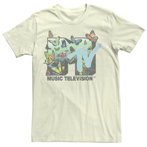 Licensed Character Juniors MTV Music Television Butterflies Flying Logo Graphic Tee