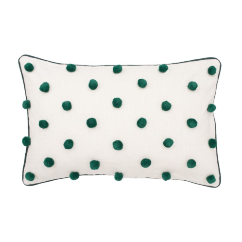 Carol & Frank Jungle Green Dots Lumbar Throw Pillow