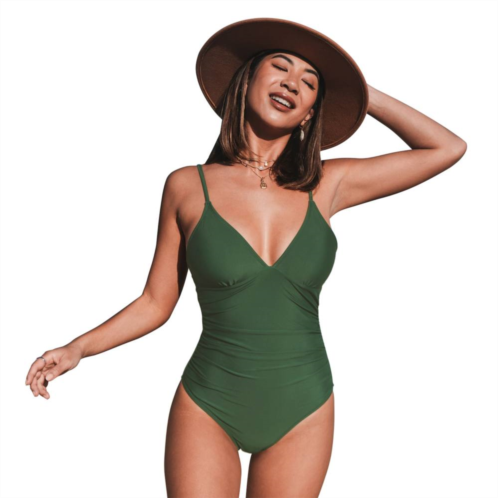 Womens CUPSHE Green One-Piece Swimsuit