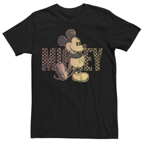 Licensed Character Mens Disney Mickey Mouse Checkered Sketch Tee