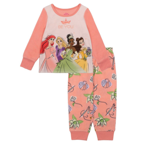 Licensed Character Disney Princess Toddler Girl Always Be You Microfleece Top & Bottoms Pajama Set