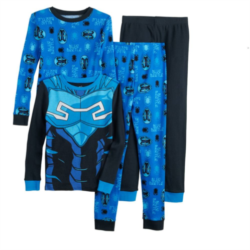 Licensed Character Boys 4-10 Blue Beetle 4-Piece Tops & Bottoms Pajama Set