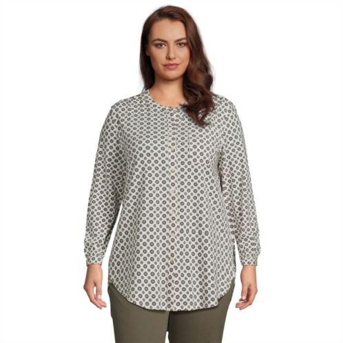 Plus Size Lands End Long Sleeve Jersey A-line Tunic