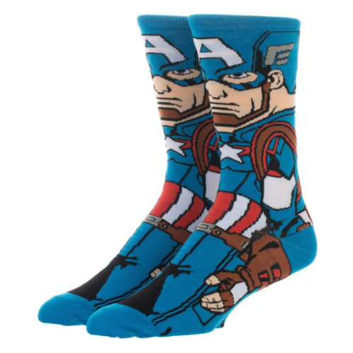 Licensed Character Mens Marvel Captain America Crew Socks
