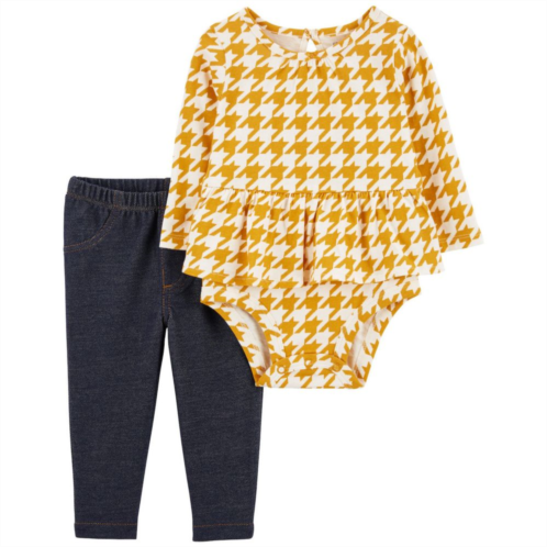 Baby Girl Carters 2-Piece Houndstooth Bodysuit and Pant Set