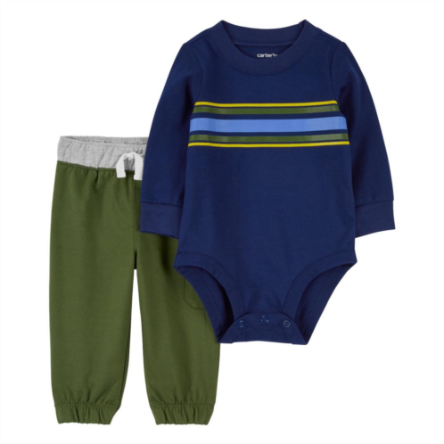 Baby Boy Carters 2-Piece Striped Bodysuit & Pants Set