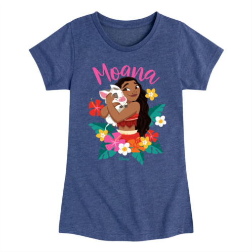 Licensed Character Disneys Moana Girls 7-16 Floral Graphic Tee