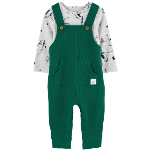 Baby Boy Carters 2-piece Woodland Print Bodysuit & Thermal Overall Set