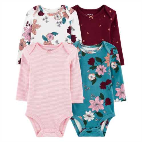 Baby Girl Carters 4-Pack Long-Sleeve Bodysuits