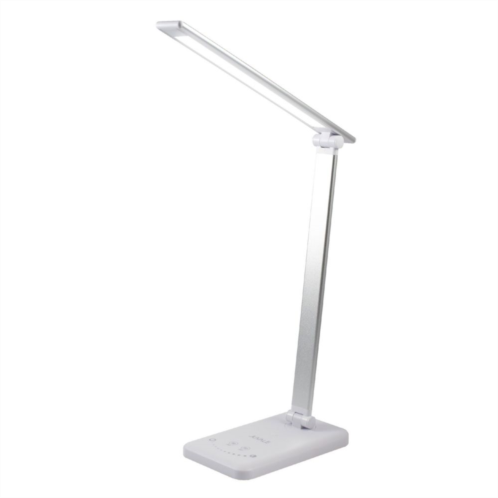 Juvale White Rechargeable Dimmable LED Desk Lamp, Table Desklamp Light for Home Office, Bedroom Reading, USB Charging Port 2000mAh, 5 Colors, 5 Brightness