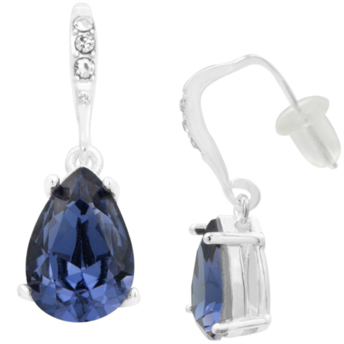 Brilliance Purple Crystal Oval Drop Earrings