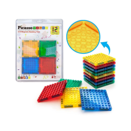 Picassotiles 12pc Magnetic Building Brick Tiles