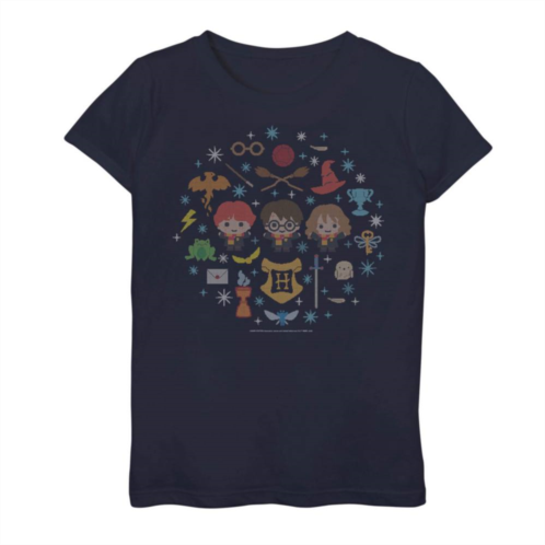 Licensed Character Girls 7-16 Harry Potter Chibi Needlepoint Friends Tee