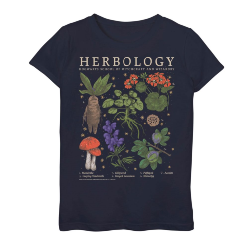 Licensed Character Girls 7-16 Harry Potter Herbology Herb Reference Grid Tee