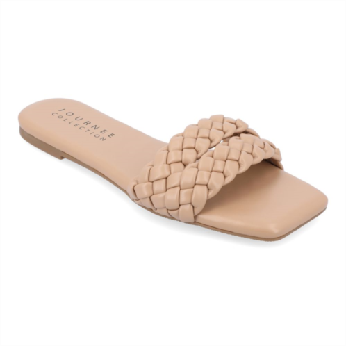 Journee Collection Sawyerr Womens Braided Slide Sandals