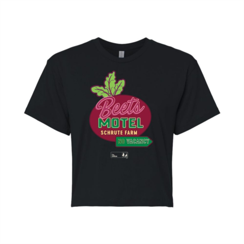 Licensed Character Juniors The Office Beets Motel Cropped Tee