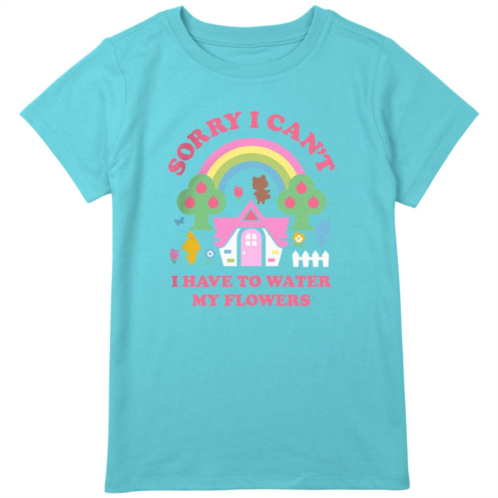 Licensed Character Girls 8-20 Animal Crossing Sorry I Cant I Have To Water My Flowers Graphic Tee in Regular & Plus Size