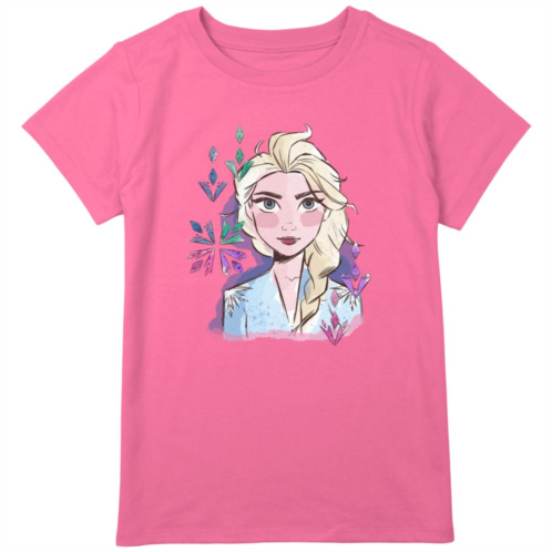 Disneys Frozen Elsa Girls 8-20 Face Watercolor Graphic Tee