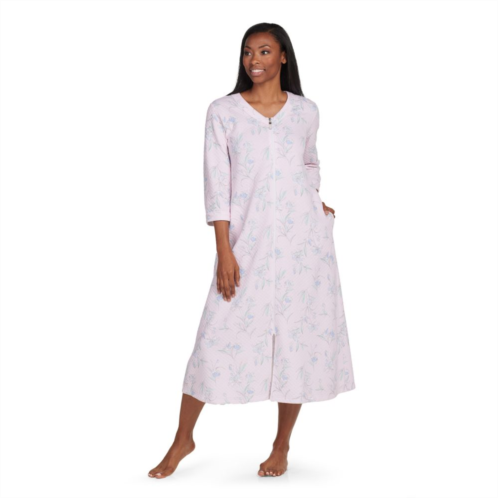 Petite Miss Elaine Essentials Quilt-In-Knit Long Robe