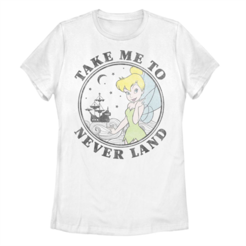 Licensed Character Disneys Peter Pan Tinkerbell Juniors Take Me To Never Land Graphic Tee