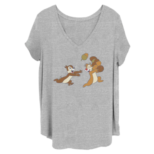 Disneys Chip N Dale Juniors Plus Size Acorn Chase Graphic Tee