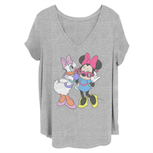 Disneys Daisy Duck & Minnie Mouse Juniors Plus Size Fashion Graphic Tee