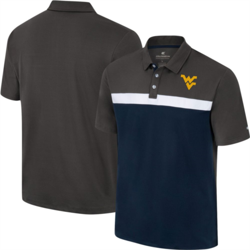 Mens Colosseum Charcoal West Virginia Mountaineers Two Yutes Polo