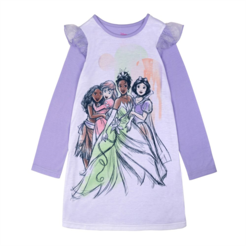 Licensed Character Disney Princess Girls 4-8 Ruffle Shoulder Nightgown