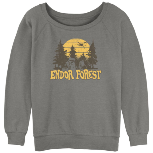 Juniors Star Wars Ewoks Endor Forest Sunset Slouchy Terry Pullover