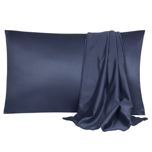 PiccoCasa Soft Silk Satin Pillowcases for Hair and Skin with Envelope 2PCS Queen 20x30