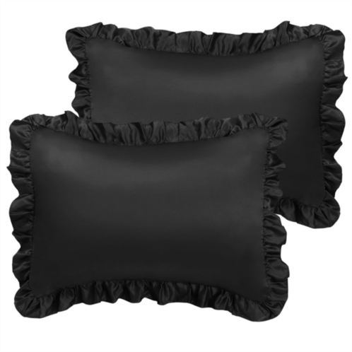 PiccoCasa 2PCS Satin Silk Pillow Cases Cover Housewife Cushion Queen 20x30