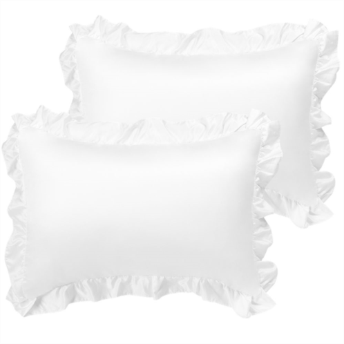PiccoCasa Set of 2 Luxurious Cool Silky Oxford Pillow Covers with Envelope Closure Boudoir 12 x 16