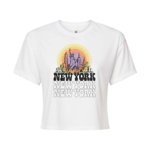 Licensed Character Juniors New York Cropped Graphic Tee