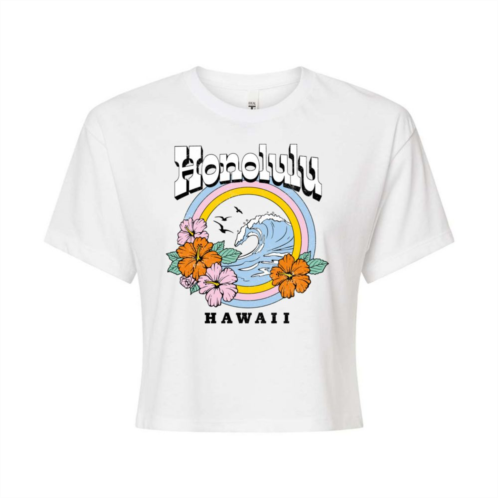 Licensed Character Juniors Hawaii Cropped Graphic Tee