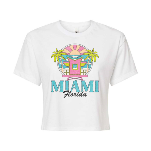 Licensed Character Juniors Miami Florida Cropped Graphic Tee