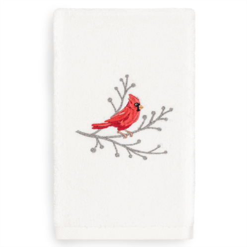 Linum Home Textiles Christmas Cardinal Embroidered Luxury Turkish Cotton Hand Towel
