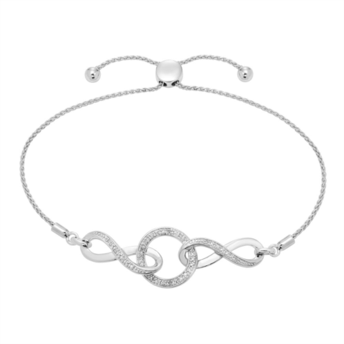 Boston Bay Diamonds Sterling Silver Diamond Accent Infinity Adjustable Bracelet