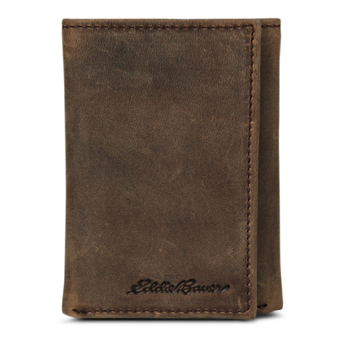 Mens Eddie Bauer Leather Embossed Trifold Wallet