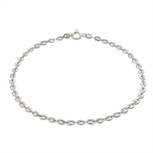 Unbranded Sterling Silver Puffed Mariner Chain Anklet