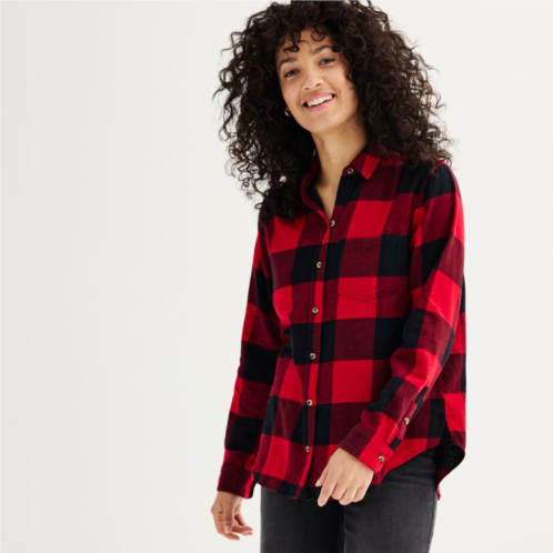 Womens Sonoma Goods For Life Everyday Flannel Shirt