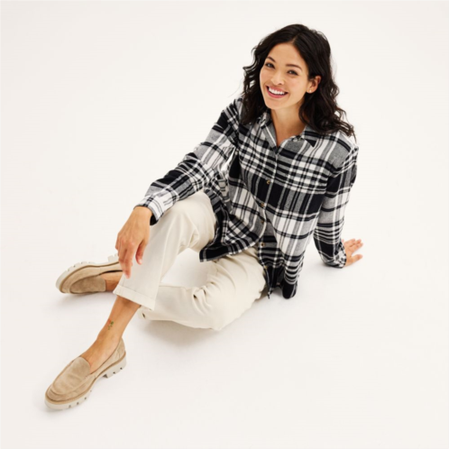 Petite Sonoma Goods For Life Everyday Essential Flannel Top