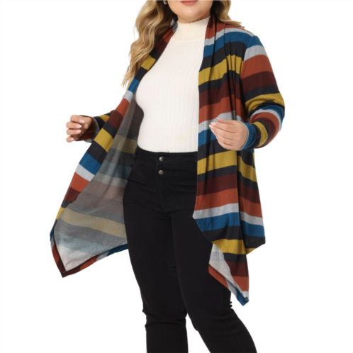 Agnes Orinda Womens Plus Size Winter Outerwear Asymmetrical Knitwear Sweater Cardigan