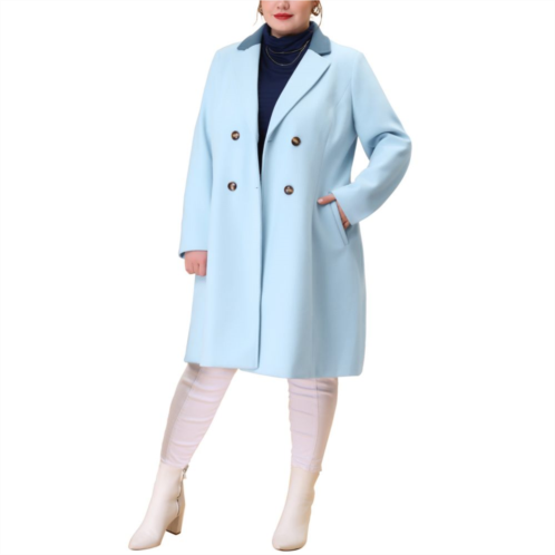 Agnes Orinda Womens Plus Size Peacoat Winter Outerwear Double Breasted Fashion Coat