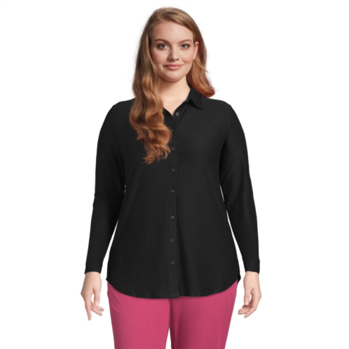 Plus Size Lands End Long Sleeve Soft Performance Roll Tab Tunic