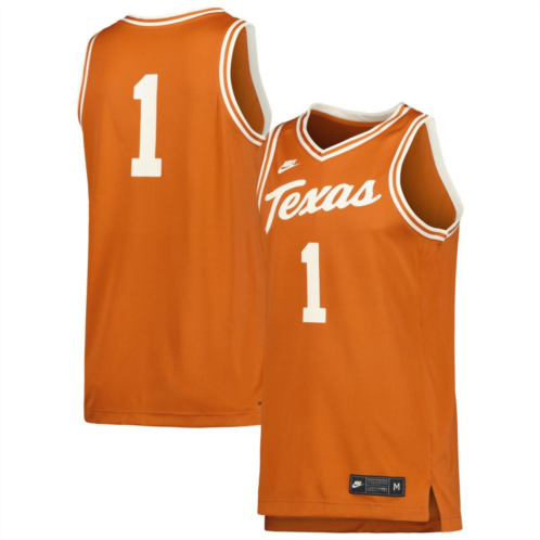 Mens Nike #1 Cream Texas Longhorns Retro Replica Basketball Jersey