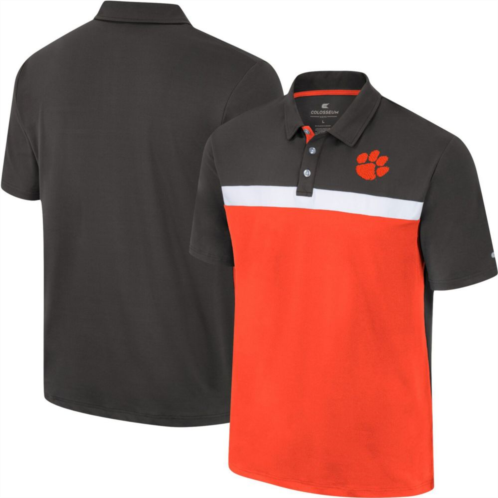 Mens Colosseum Charcoal Clemson Tigers Two Yutes Polo